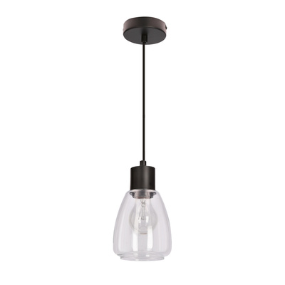 MOLDO lampa wisząca czarny 1x40W E27 klosz bezbarwny 31-35066