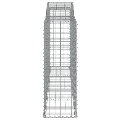 Kosze gabionowe, 7 szt, 300x50x140/160 cm, galwanizowane żelazo