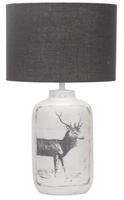 Lampka stołowa srebrna ceramiczna Walia 41-39194