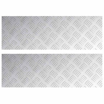 Stopień Prostokątny 2 pcs Srebrny 75 x 25 cm Aluminium