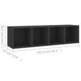vidaXL Szafka pod TV, szara, 142,5x35x36,5 cm, materiał drewnopochodny