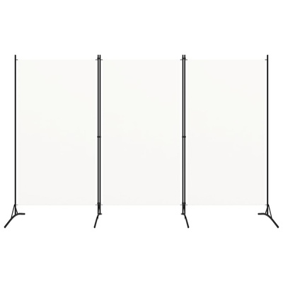 Parawan 3-panelowy, biały, 260 x 180 cm, tkanina