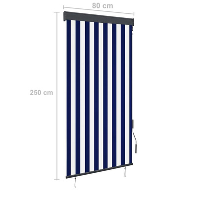 vidaXL Roleta zewnętrzna, 80x250 cm, niebiesko-biała