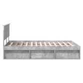 Ramka łóżka Szary beton 150 x 200 cm Drewno inżynieryjne