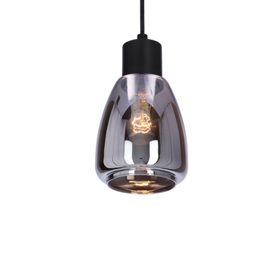 MOLDO lampa wisząca czarny 1x40W E27 klosz dymiony  31-35080
