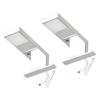 vidaXL Lampy nad lustro, 2 szt., 2 W, zimne, białe światło