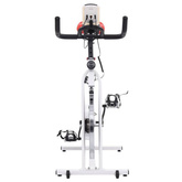 vidaXL Rower treningowy do ćwiczeń, z pomiarem pulsu, biało-czerwony