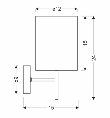 Yan Lampa Kinkiet Patynowy 1X40W E14 Abażur Orzechowy