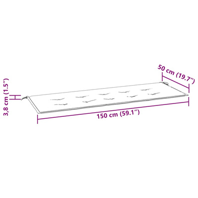 3-os. ławka ogrodowa z poduszką, 150 cm, lity eukaliptus
