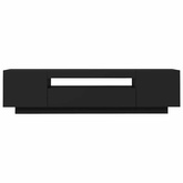 Szafka TV z oświetleniem LED, czarna, 160x35x40 cm