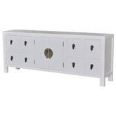 vidaXL Szafka pod TV, biała, 110x24x48 cm, materiał drewnopochodny