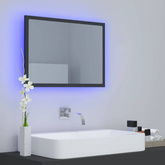 vidaXL Lustro łazienkowe z LED, szare, 60x8,5x37 cm, akryl
