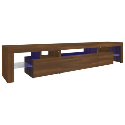 vidaXL Szafka pod TV z oświetleniem LED, brązowy dąb, 215x36,5x40 cm