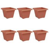 Kwadratowa doniczka na kwiaty 6 pcs Czerwony ceglasty