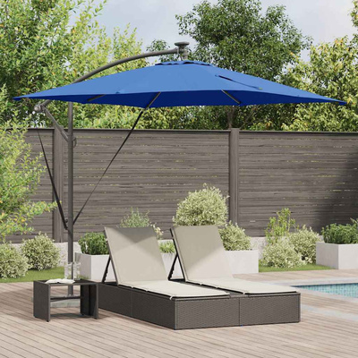 Parasol plażowy 249 x 249 x 250 cm Poliester i aluminium