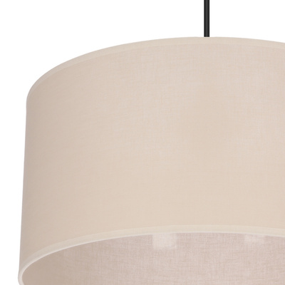 SHANTI lampa wisząca czarny 1x40W E27 abażur beżowy  31-38685