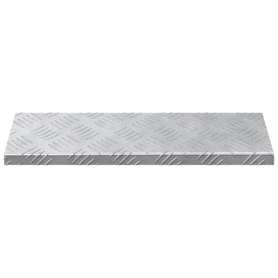 Stopień Prostokątny 10 pcs Srebrny 60 x 18 x 2,5 cm Aluminium