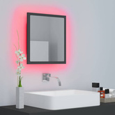 vidaXL Lustro łazienkowe LED, szare, 40x8,5x37cm, akryl