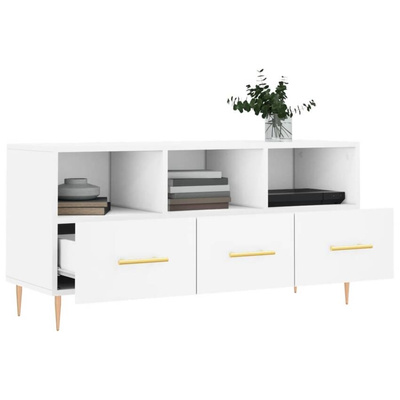 vidaXL Szafka pod TV, biała, 102x36x50 cm, materiał drewnopochodny