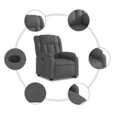vidaXL Podnoszony fotel masujący, elektryczny, rozkładany, ciemnoszary wariant 26