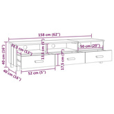vidaXL Szafka pod TV HAMAR, ciemnoszara, 158x40x40 cm, drewno sosnowe