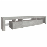 vidaXL Szafka pod TV z oświetleniem LED, szarość betonu 215x36,5x40 cm