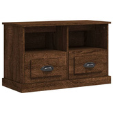 vidaXL Szafka pod TV, brązowy dąb, 80x35x50cm, materiał drewnopochodny