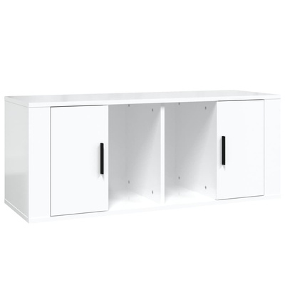 Szafka pod TV, wysoki połysk, biała, 100x35x40 cm vidaXL