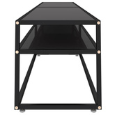 vidaXL Szafka pod TV, czarna, 220x40x40,5 cm, szkło hartowane