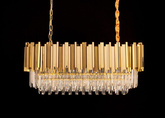 Lampa wisząca IMPERIAL LONG GOLD 90 - stal, kryształ-ADANI