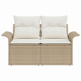 Sofa Ogrodowa z poduszką Beżowy 141 x 62 x 69cm polirattan