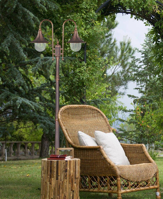 Wysoka zewnętrzna lampa stojąca K-8127 czarna/złota z serii BOSTON KAJA