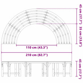 Ławka Drzewna 4 -Seater 210 x 80 x 45 cm Naturalny