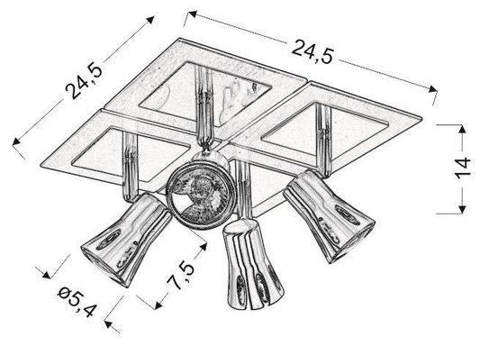 Lampa sufitowa 4xGU10 98-81691 MODENO plafon