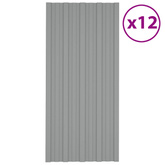 Panel dachowy 12 pcs Szary 100 x 45 cm Stal galwanizowana