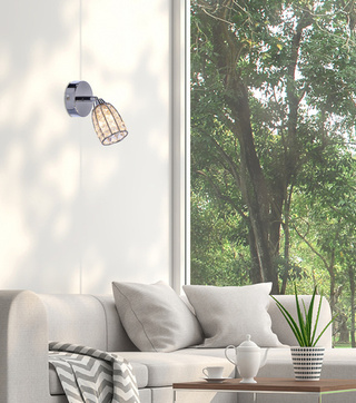 Shiba lampa kinkiet chromowy 1x15w g9 klosz bezbarwny