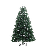 Sztuczna choinka na zawiasach, 300 lampek LED i bombki, 180 cm vidaXL