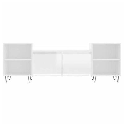 vidaXL Szafka pod TV, wysoki połysk, biała, 160x35x55 cm