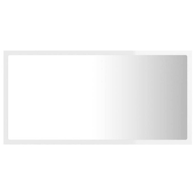 vidaXL Lustro łazienkowe LED, wysoki połysk, białe, 80x8,5x37cm, akryl