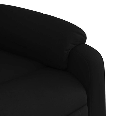 vidaXL Rozkładany fotel masujący, czarny, obity tkaniną