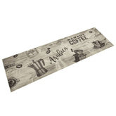 vidaXL Dywanik kuchenny z motywem kawy, szary, 45x150 cm, aksamitny