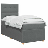 Łóżko kontynentalne z materacem ciemnoszary 80 x 200 cm tkanina