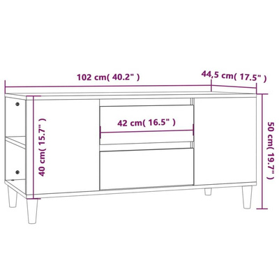 Szafka pod TV, szarość betonu, 102x44,5x50 cm vidaXL