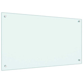 Panel ochronny do kuchni, mleczny, 90x50 cm, szkło hartowane