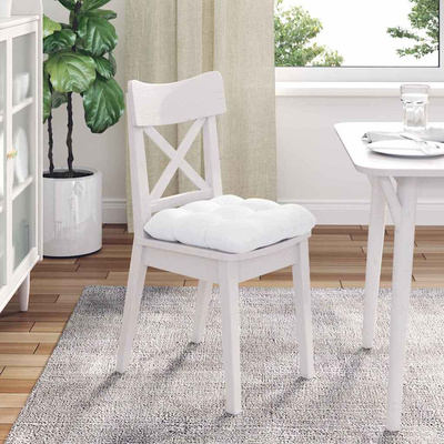 Poduszki na siedziska 4 pcs Biały 40 x 40 x 12 cm tkanina