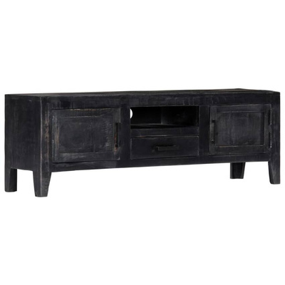 vidaXL Szafka pod TV, czarna, 118 x 30 x 40 cm, lite drewno mango