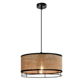 Lampa wisząca z abażurem Ardi tkaninowy abażur żółty E27 do salonu