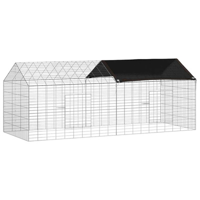 Klatka dla królika Srebrny 200 x 78 x 78 cm Stal Galwanizowana