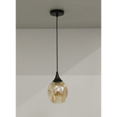 Lampa wisząca szklana czarno/brązowa Aspa 31-00583