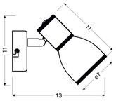 Lampa ścienna kinkiet 1xE14 biały+chrom FIDO 91-63366